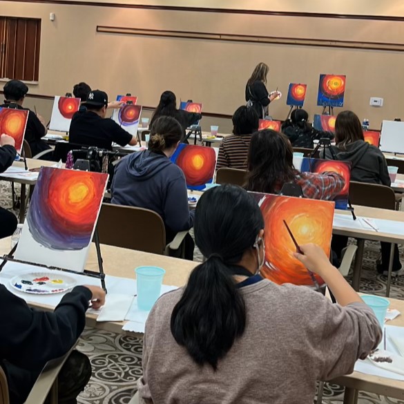 Photo of teen painting class led by instructor